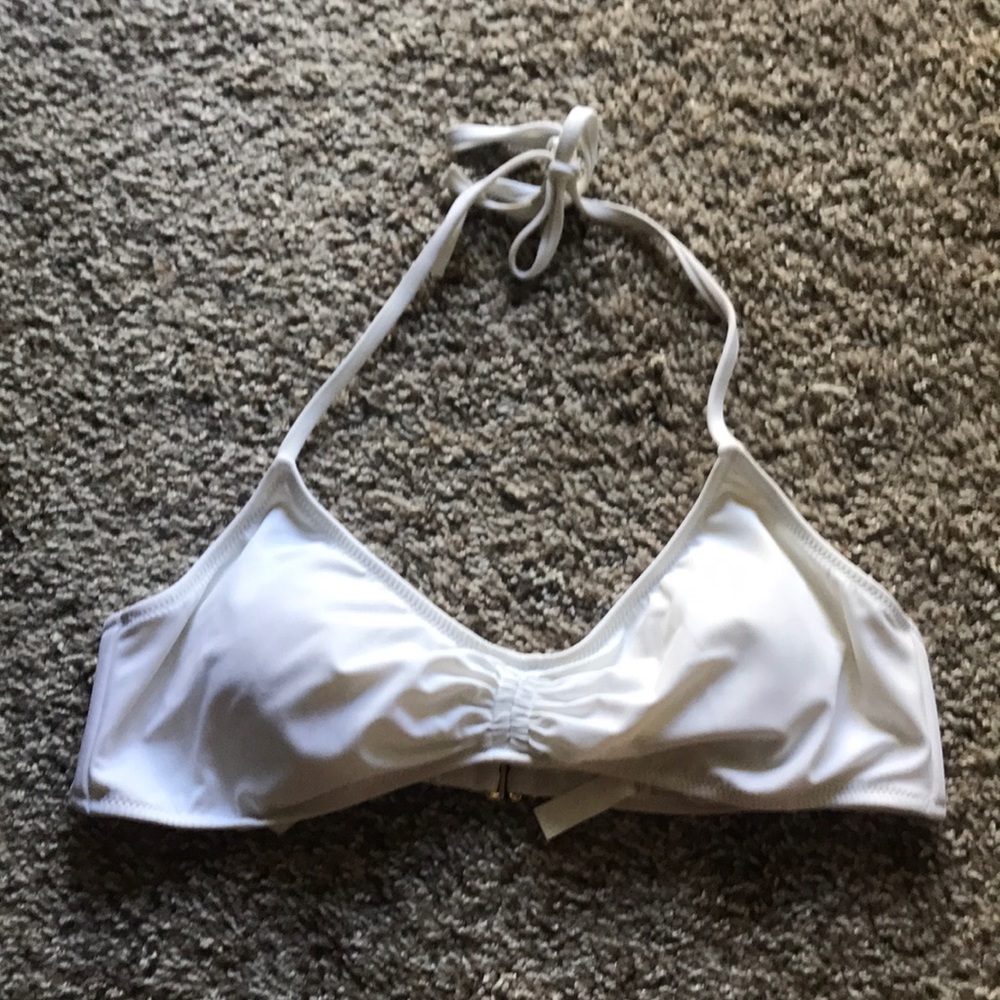 White Halter Bikini Top